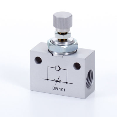 HDR101 Hafner DR 101 G3/8 aluminum uni-directional flow regulator function valve.