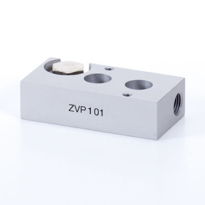 HZVP101 Hafner ZVP 101 te monteren op een cilinder met G 3/8“-poorten (diameter 63, 80 mm volgens ISO 6431/ISO 15552). Ontworpen voor een doorlaatgrootte van 10 mm in combinatie met b.v. Postfris 510 101.